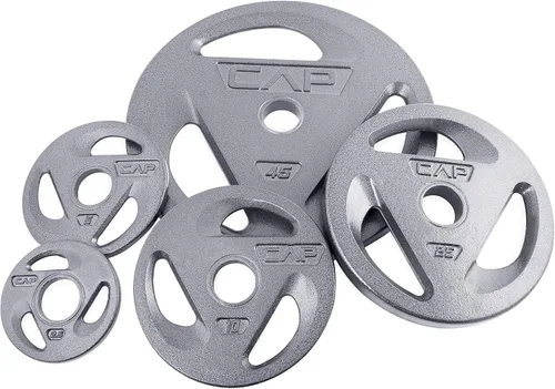 Vista 2 de Disco olímpico CAP Barbell, de 2 pulgadas y plateado