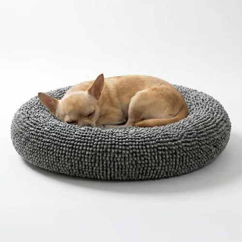 Vista 26 de Muddy Mat® Cloud K-9 cama para perros y gatos, cama suave y relajante en forma de dona, material de chenille, funda extraíble, lavable y apta