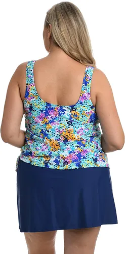 Vista 2 de Traje de baño de una pieza tankini de imitación con cuello redondo
