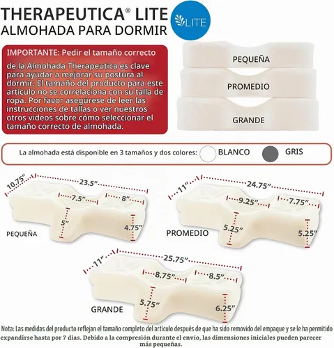 Vista 8 de Therapeutica Almohada cervical ergonómica para aliviar el dolor de cuello Blanco