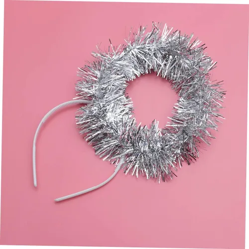 Vista 4 de CALLARON 2pcs Tinsel Hair Band Costumes for Girls Hair Bands for Womens Hair Angel Hair Band White Headband Girl Outfit Tinsel Headband Easter Party