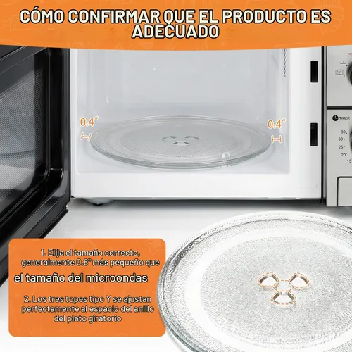 Vista 3 de Placa de microondas de 9.6 pulgadas para microondas pequeños