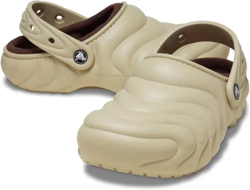 Vista 2 de Crocs Zuecos Unisex para Adultos Classic Lined Overpuff y Geometric Fuzzy