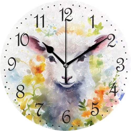 Vista 14 de ALAZA Reloj de pared de vaca de granja de 10 pulgadas, funciona con pilas, silencioso, sin tictac, decoración del hogar para cocina, sala de estar