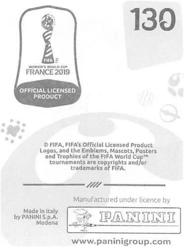 Vista 2 de 2019 Panini FIFA Women's World Cup France Album Stickers (Individual Sticker Only) Soccer #130 Lin Yuping China PR 2 Inch by 2 1/2 Inch Collectible