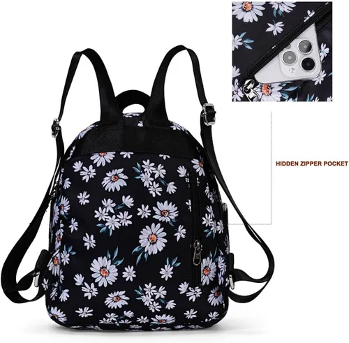Vista 6 de cotmcor Mini mochila para niñas, mochila pequeña para mujeres, adolescentes y niños, bonita mini bolsa de regalo, negro (Daisy Black), Mochilas