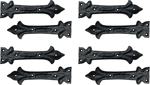 Vista 2 de Adonai Hardware Adonijah Bisagra falsa de aluminio para montaje frontal (6.5" x 12 Pack, Negro mate) para puertas de granero, puertas, armarios