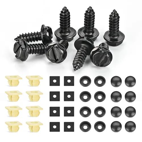 Vista 12 de Nilight Kit de tornillos para matrícula, tornillos de acero inoxidable con tuercas de nailon para sujetar placas delanteras y traseras
