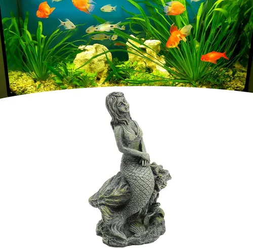 Vista 3 de Decoraciones de peces, estatua de acuario, hermosa decoración de resina de peces para decoraciones