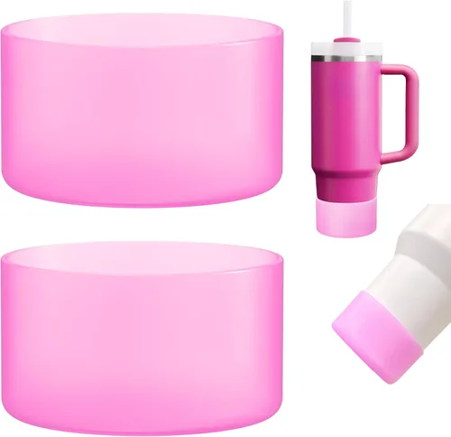 Vista 35 de Paquete de 2 botas de silicona para Stanley Cup de 30 oz y 40 onzas, protector inferior antideslizante y reductor de ruido, cubierta base de vaso
