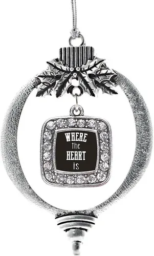 Vista 88 de Inspired Silver - Bon Voyage Cruise Ship Charm Ornamento – Adornos navideños cuadrados de plata con joyas de circonita cúbica