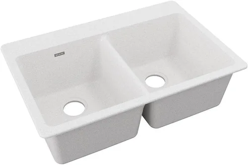 Vista 6 de Elkay Quartz Classic ELG3322GS0 Greystone - Fregadero de montaje superior con doble cuenco Piedra gris