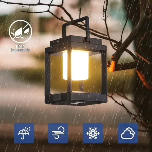 Vista 3 de Linterna Solar de Mesa para Exteriores: Luces LED Colgantes Portátiles - Luces Decorativas Impermeables para Patio y Camping