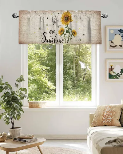 Vista 21 de Cenefa de cortina con lazo rojo de Navidad para ventanas, sala de estar, cocina, baño, granja, bolas de Navidad de acuarela con diseño de bayas
