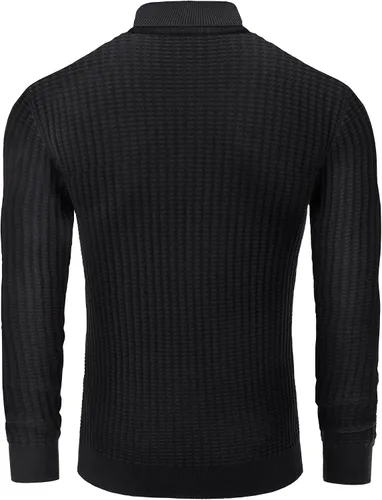 Vista 2 de Suéter de cuello alto para hombre, ajustado, cuello alto, suéter de manga larga, suéter térmico