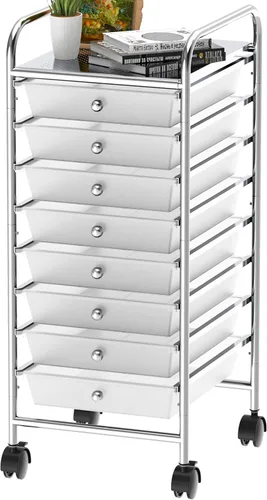 Vista 10 de Simple Houseware Carrito utilitario con 3 cajones, almacenamiento rodante, organizador de arte y manualidades, negro