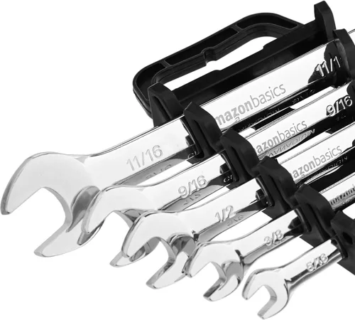 Vista 3 de Amazon Basics Juego de llaves de trinquete, cabezal flexible SAE flexible, 5 piezas