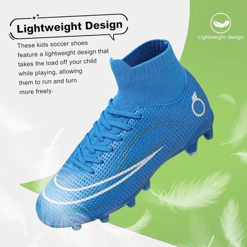 Vista 4 de GRESKY Tacos de fútbol para niños, zapatos de fútbol para niñas