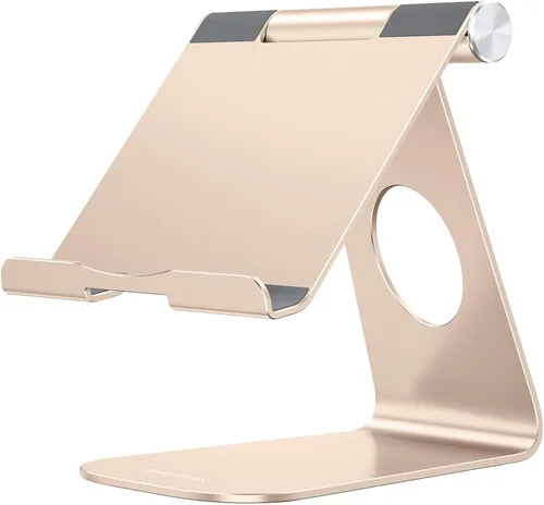 Vista 13 de Estación de carga, soporte de escritorio multiángulo, marca Omoton, de aluminio, base de montaje de succión adhesiva, compatible con todos los Negro