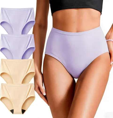 Vista 9 de BATTEWA Ropa interior lavable de algodón para incontinencia para mujeres, de cintura alta, transpirable, a prueba de fugas, bragas absorbentes