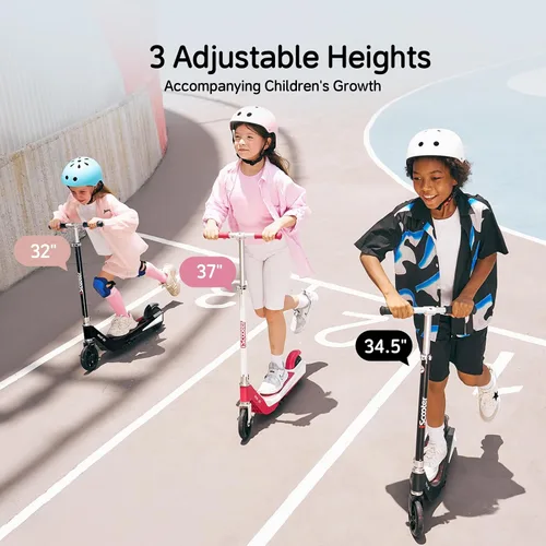 Vista 6 de iScooter IK3/IK3Pro Scooter eléctrico para niños de 6 a 12 años, velocidad máxima de 10 MPH, 3 alturas (IK3Pro), carga magnética, luces coloridas