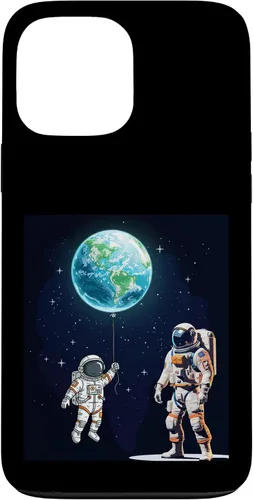 Vista 24 de Astronauts in Space Parent & Child in spacesuits with Planet Case for iPhone 16