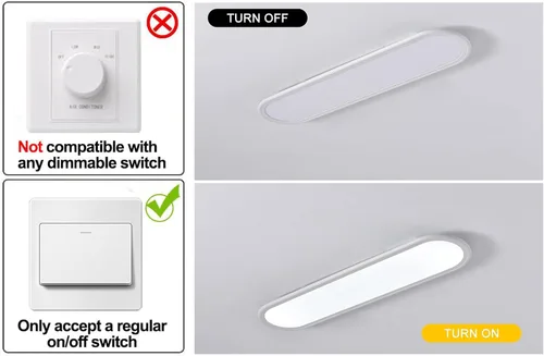 Vista 5 de Ganeed Lámpara de techo LED de 27.6 pulgadas, lámparas de techo lineales de alto brillo, blanco frío de 6000 K, luminaria moderna ultra fina