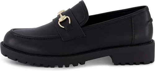 Vista 2 de CUSHIONAIRE Romeo - Mocasines sin cordones para mujer + espuma viscoelástica, anchos disponibles, Negro