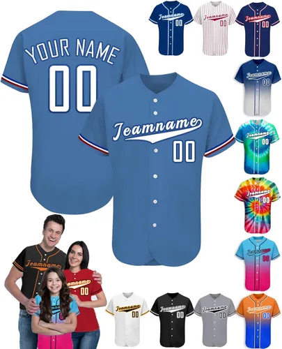 Vista 7 de Camiseta de béisbol personalizada para hombres, mujeres y niños con nombre, número y logotipo, camisetas de sóftbol personalizadas, S-4XL