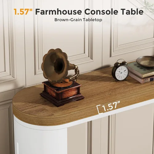Vista 5 de Mesa consola de 55 pulgadas de largo para entrada, mesa de sofá detrás del sofá, mesa de entrada de madera, mesa de vestíbulo, mesa de pasillo
