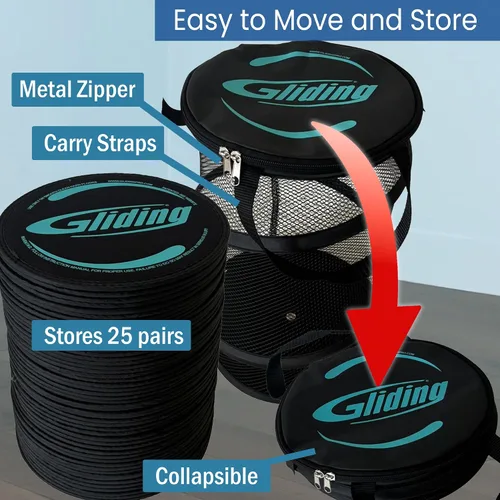 Vista 2 de Gliding Club Pack, Exercise Sliders in Bulk: 25 Pair for Hardwood