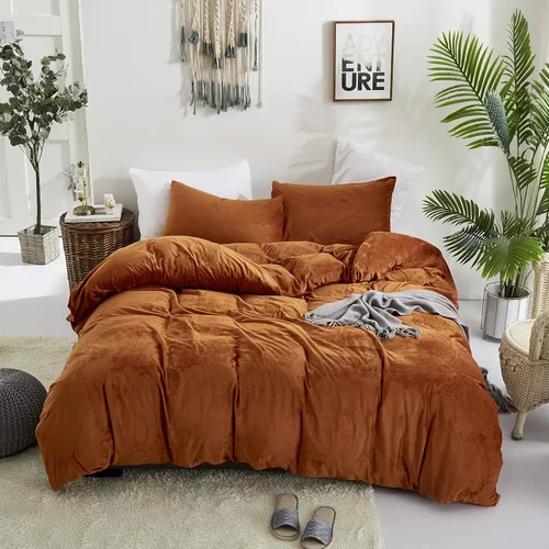 Vista 29 de CLOTHKNOW Juego de funda de edredón de terciopelo negro - Ropa de cama mullida, 3 piezas, tamaño individual, todo en color negro, juegos de funda
