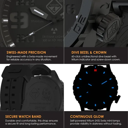 Vista 21 de HAZARD 4 Heavy Water Diver™ : Titanium Tritium Dive-Watch