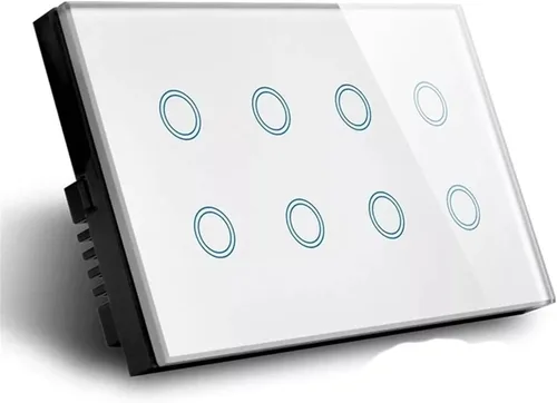 Vista 8 de Smart Home WiFi Smart Touch Light Interruptor de pared Interruptor de cristal Panel Tuya App Smart Life Compatible con control de voz (negro)