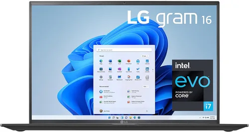 Vista 6 de LG gram 16Z90P Laptop de 16 pulgadas ultraligera, (2560 x 1600), Intel Evo 11ª generación CORE i7, 16 GB de RAM, 256 GB SSD, Windows 11 Home