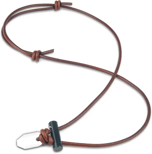 Vista 9 de Collar de cerámica para iniciador de fuego, cordón de cuero FNL