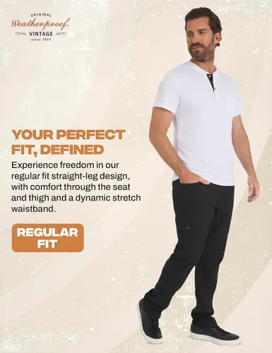 Vista 5 de Weatherproof Vintage Pantalones casuales de senderismo para hombre, pantalones de trabajo ligeros y elásticos para hombre con bolsillo de carga
