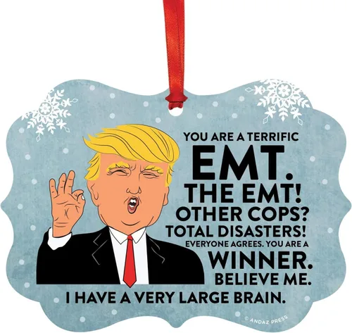 Vista 98 de Andaz Press Presidente Donald Trump Fancy Frame Recuerdo Adorno de Navidad Regalo de broma, excelente contador, 1 paquete, divertidas ideas