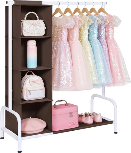 Vista 12 de Univivi Perchero para Ropa de Niños con Organizador Colgante, Almacenamiento de Vestidor Infantil para Colgar Ropa, Armario Guardarropa para Niños