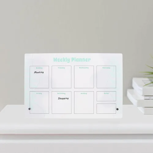 Vista 9 de WOONEKY Magnetic Dry Erase Planner Board Acrylic Desktop Weekly Monthly Schedule Organizer with Fridge Magnets and to-do List Memo Board for Home