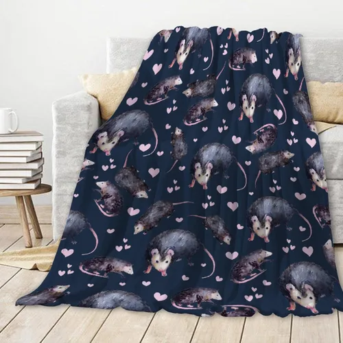Vista 10 de Manta de zarigüeya personalizada Regalo ultrasuave de «Just A Girl Who Loves Opossums» para niñas, decoración divertida para el hogar de animales