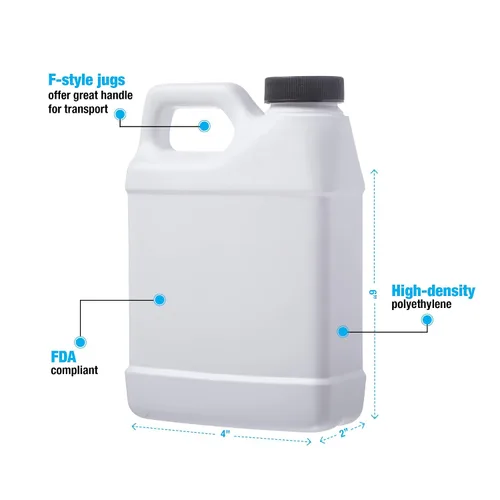 Vista 2 de Consolidated Plastics Botella rectangular F-Style con tapa, HDPE, blanco, 16oz., 12 piezas