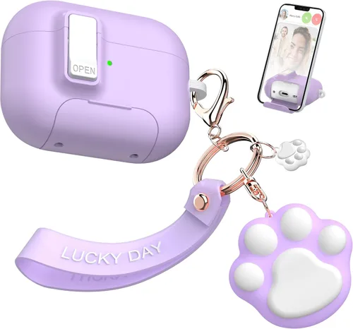 Vista 10 de Funda AirPods Pro de 2ª/1ª generación con kit de limpieza (HaloLock), soporte ajustable antideslizante, revestimiento antihuellas y precisión