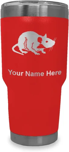 Vista 14 de LaserGram Vaso aislado al vacío de 20 onzas, rata, grabado personalizado incluido (negro)