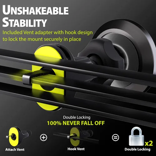 Vista 2 de Bracketron Grip-iT Soporte universal para teléfono inteligente con ventilación de aire, manos libres, iPhone X 8 Plus 7 SE 6s 6 5s 5 4s Samsung