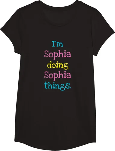 Vista 3 de Sophia - Camiseta con texto personalizado para niñas