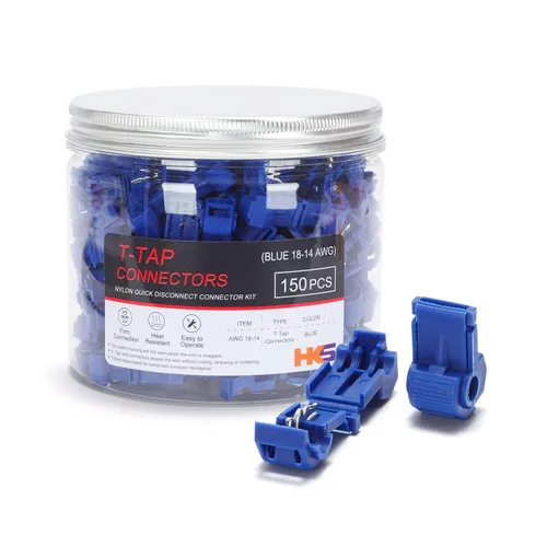 Vista 12 de HKS 150 Piezas Conectores de Desconexión Rápida de Espada Hembra de Nylon - Azul 16-14 AWG Kit de Conectores de Cable Eléctrico - Cobre Estañado