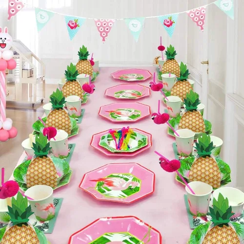 Vista 5 de Suponey Cajas grandes de regalo de piña, cajas de regalo de piña, caja de dulces 3D para decoración hawaiana y de fiesta de cumpleaños (20 unidades)