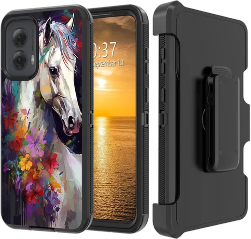 Vista 156 de Funda para Moto G Stylus 5G 2023 con funda de clip para cinturón y soporte, resistente de doble capa, resistente a prueba de golpes, para Motorola