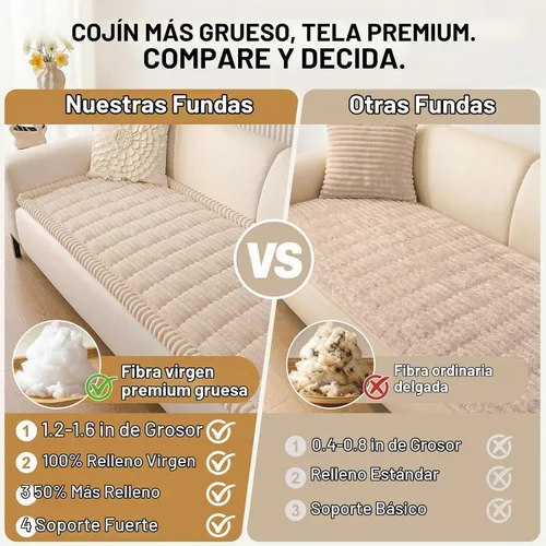 Vista 4 de Smiry - Funda para sofá para perros lavable, fundas para sofá de mascotas no deslizantes y peludas para sofá de 3 cojines, aptas para mascotas